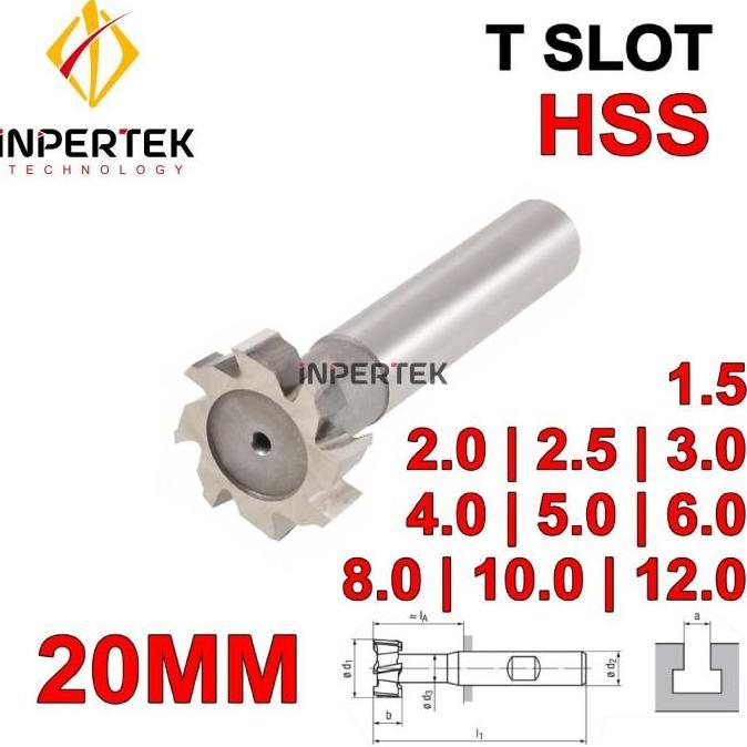 RAFENU Cutter T 20*2 T Slot Cutter Milling 20 Cutter Slot Baut Ekor Burung