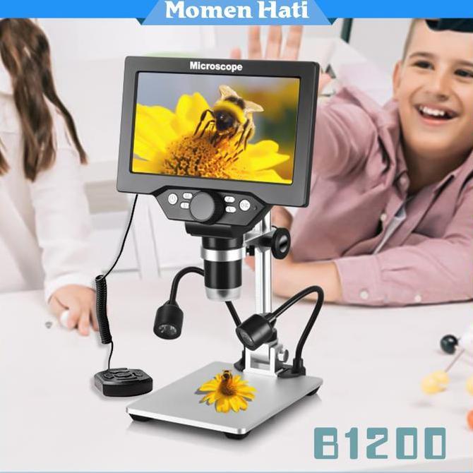 TOPFUF Mikroskop Digital 1200X Microscope Service Hp Resolusi 12MP Mikroskop Alat Pembesar HD Dengan
