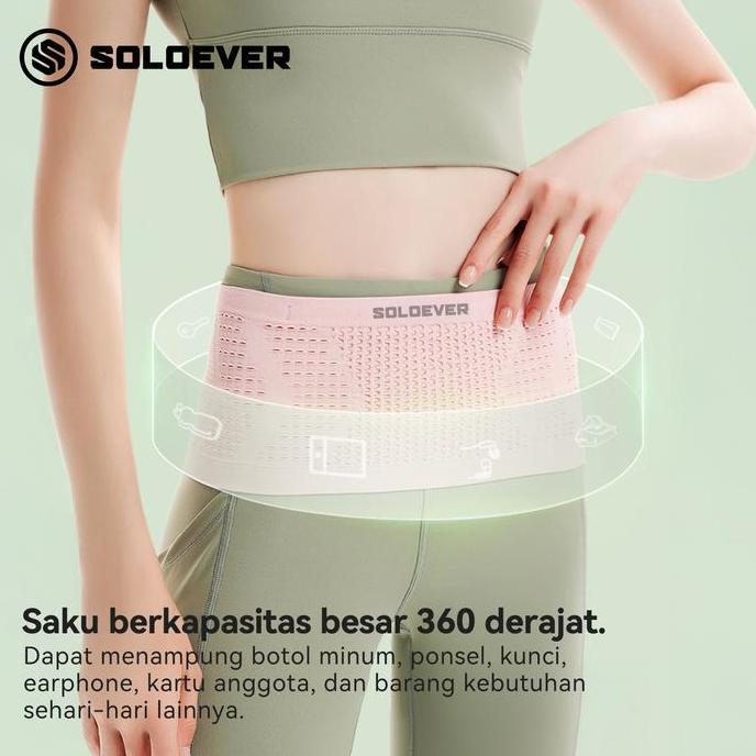 QARACK SOLOEVER Tas Pinggang Lari Waterproof Anti Air Unisex Ringan & Stylish untuk Pria & Wanita, D