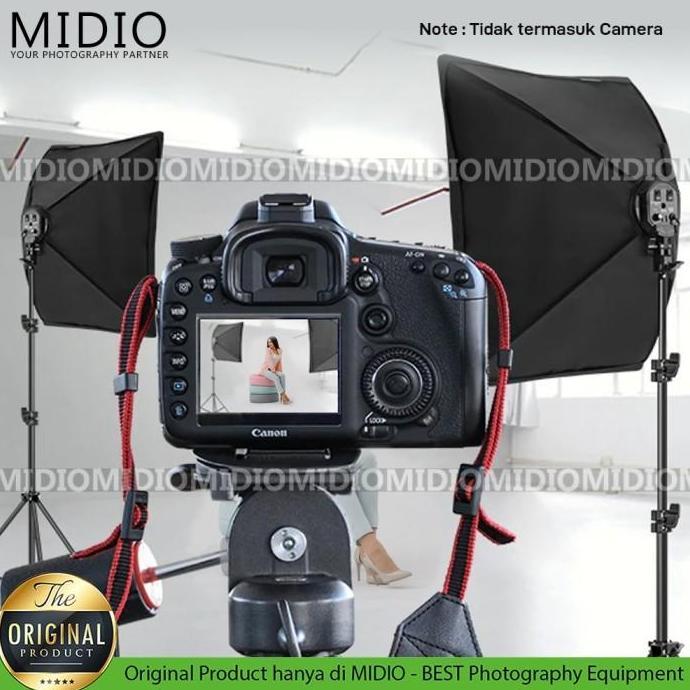 Softbox Lighting Midio Softbox 4 Socket E27 Lighting Studio + Stand