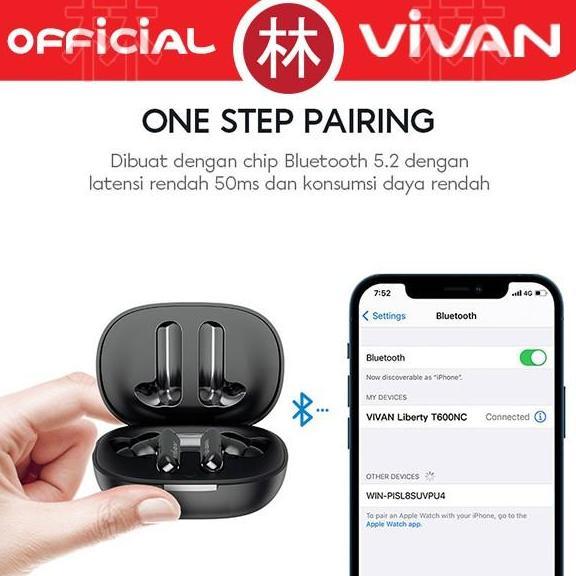 VIVAN T600NC Earphones Headset TWS Bluetooth 5.2 Waterproof IPX7 48H