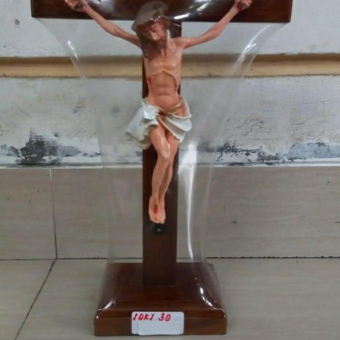 Salib Duduk Katolik 30 cm - Salib Meja - Salib Yesus