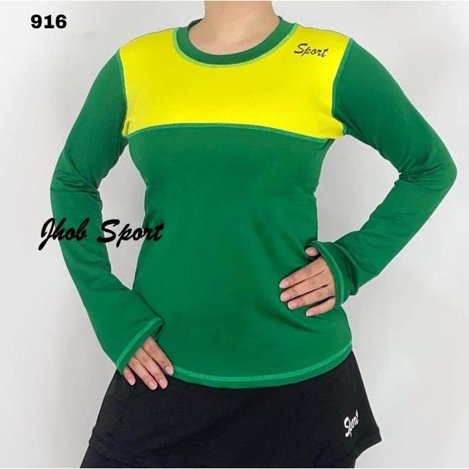 Kaos Senam Wanita Lengan Panjang/Baju Olahraga Wanita/Baju Panjang Muslimah/Baju Renang/Gym/Aerobiuc