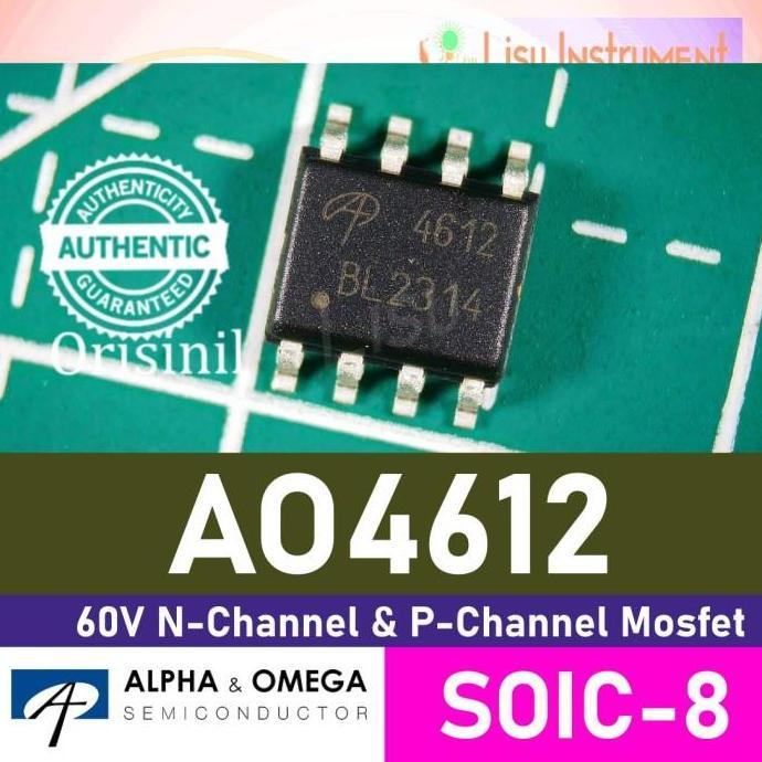 AO4612 60V N-Channel & P-Channel Mosfet 4612 SOIC-8 Alpha Omega Origin