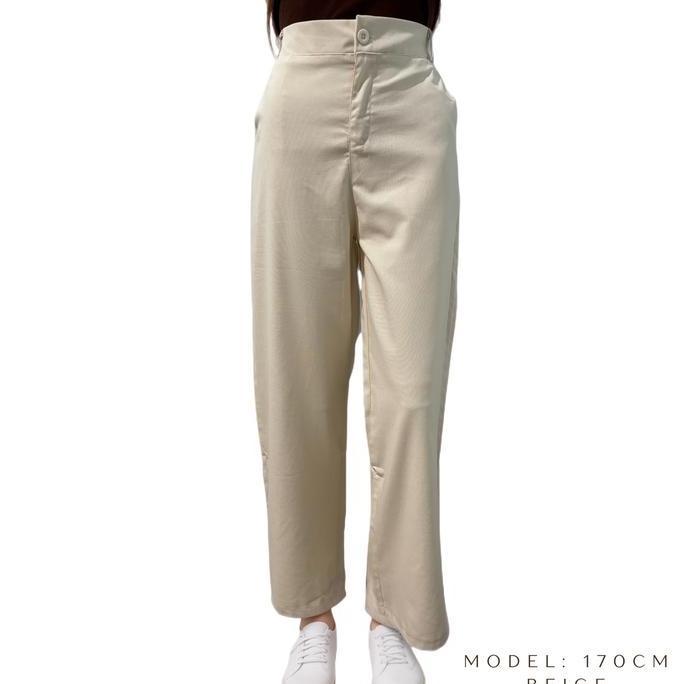 CELANA PREMIUM KATUN LINEN KULOT HIGHWAIST CELANA HITAM WANITA CELANA BASIC Kain Panjang KAL