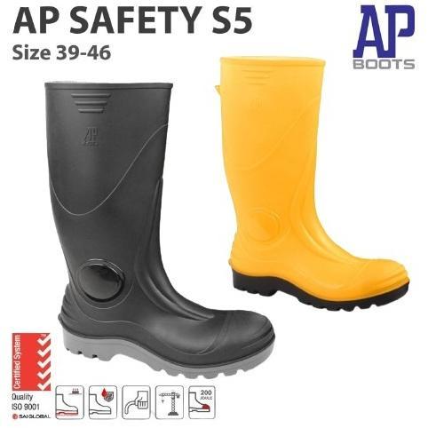 AP Boots Safety S5 - Sepatu Safety AP Boots Safety S5 Kuning & Hitam Size 39-46 Toe Cap BESI - AP Bo