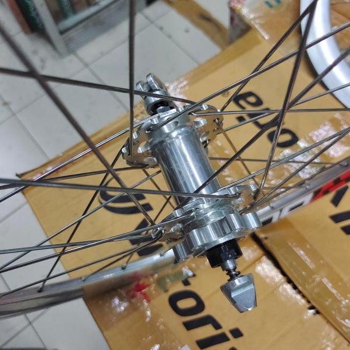 WHEELSET VELG SET 16 349 20 406 451 GT HALF5 DISC BRAKE SILVER CHROME 32 HOLE HUB MXL SILVER CROME S