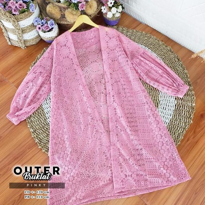 Outer/Cardigan Bruklat, Outer Wanita Lengan Balon , Ootd Kondangan