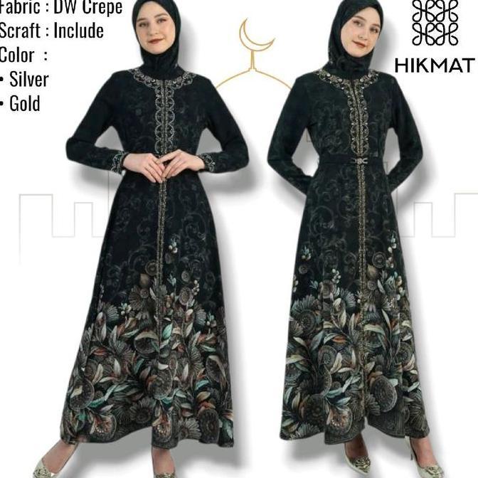 [NEW] A202532 - Abaya Hikmat Fashion Original set Hijab