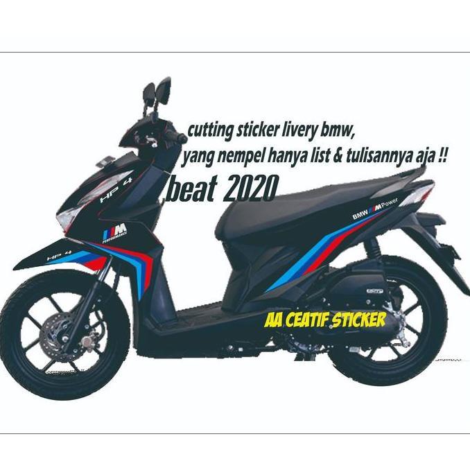 HEMAT CUTING STICKER HONDA BEAT 2020 LIVERY BMW MOTOR HITAM