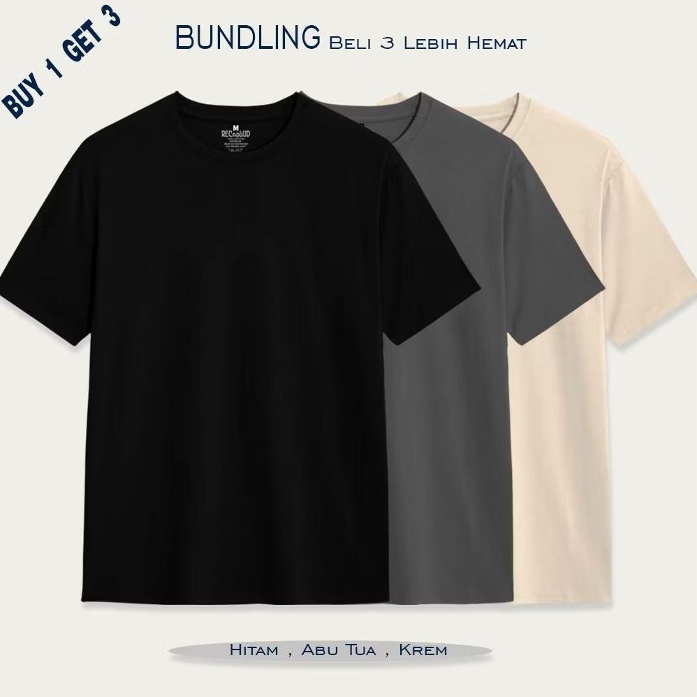 Termurah / Hot Sale Bundling 3 Pcs Kaos Polosan Unisex (Promo Cod)Sans Clothing-Kaos Distro Pria-Kao