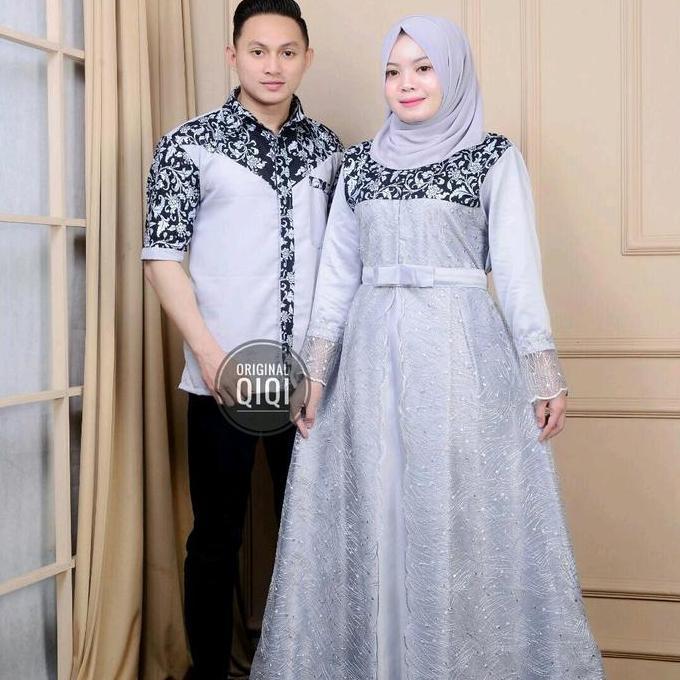 couple gamis brukat syari set couple gamis batik pasangan kombinasi batik prodo gamis couple suami i