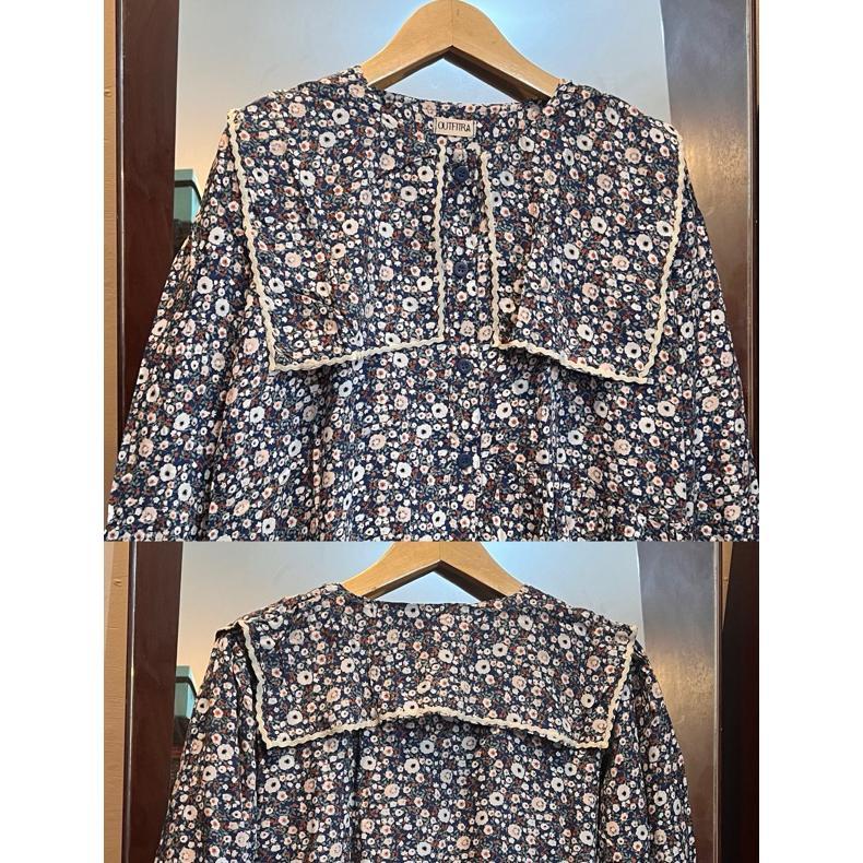 [Cod] Tunik Midi Gamis Crepe Ceruty Babydoll Rayon Motif Bunga Busui Friendly - Midi Dress Ceruti Ke