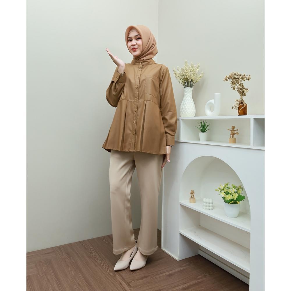 Cod - M, L, Xl, Xxl - Original Ayesa Top Sku Ke 1 - Pakaian Kemeja Kerja Wanita By Hijab Mamah Icis 