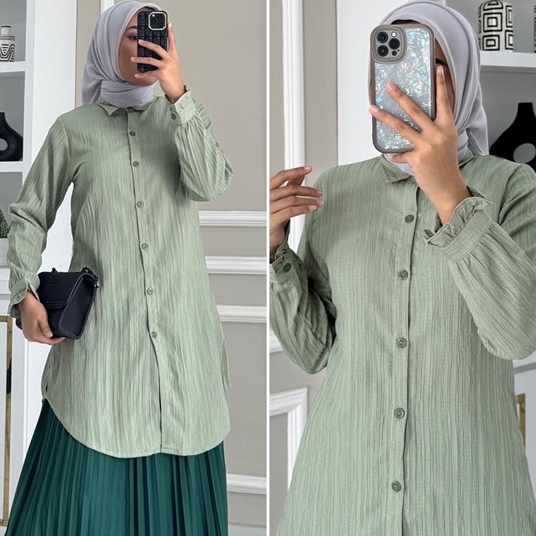 Fanny Tunik By Zalfa Outfit / Baju Atasan Wanita Muslim Tunik Kerja Kuliah Basic Polos Lady Crush Pr