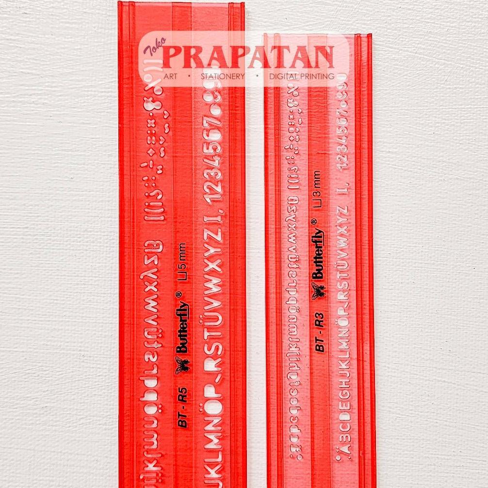 Penggaris Mal Huruf 3-8Mm Butterfly Bt-R3~Bt-R8 | Stencil
