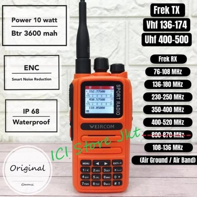 Promo Ht Weircom Wr 88Plus Sport 6Band Anti Air Ori Weircom 88Plus Orange Sp