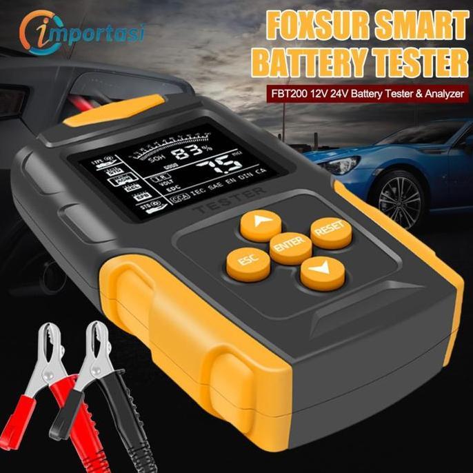 Sale Foxsur Smart Battery Tester Aki Mobil Motor 200Ah Health Analizer Scan