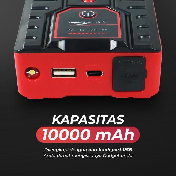 Promo Jumper Jamper Aki Accu Mobil Diesel Power Bank Senter Dual Usb