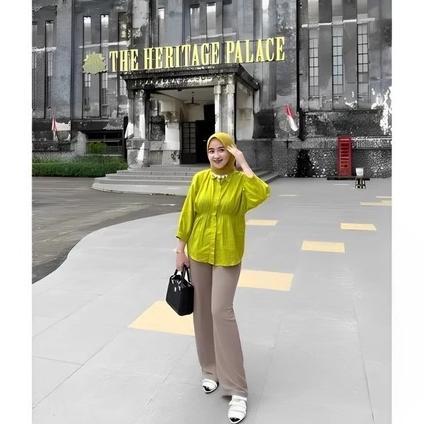 new aiko shirt blouse kemeja kerut wanita/ aiko shirt blouse/ blouse wanita kekinian bahan katun