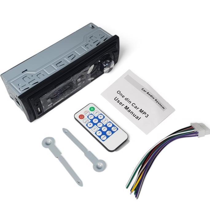 Grosir Taffware Tape Mobil Audio Single Din Mp3 Player Bluetooth 5.0 60W Dengan Remote Soket 12 Pin 