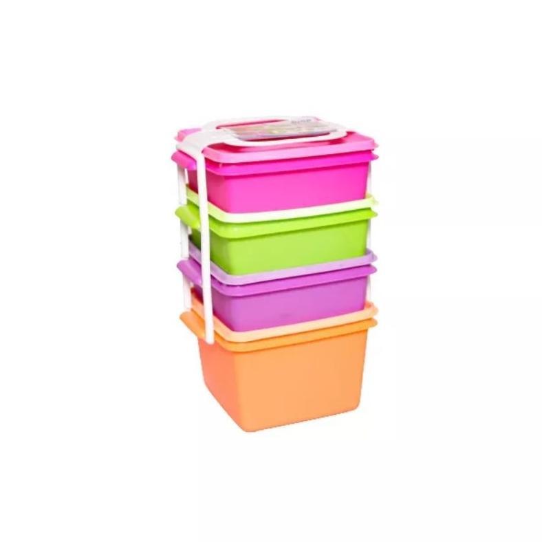 BIG SALE Marvelashop | Rantang Piknik Jumbo 4 Susun Plastik Tebal