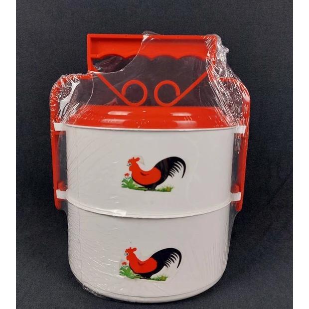 TERBARU Rantang nasi / Rantang plastik / Kotak makan susun / Kotak makan / Rantang susun 2 (AYAM) / 