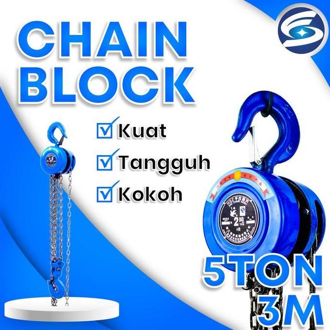 Chain Block 5 Ton 3 Meter Takel Katrol Kerekan 5 Ton 3 Meter FEI GE