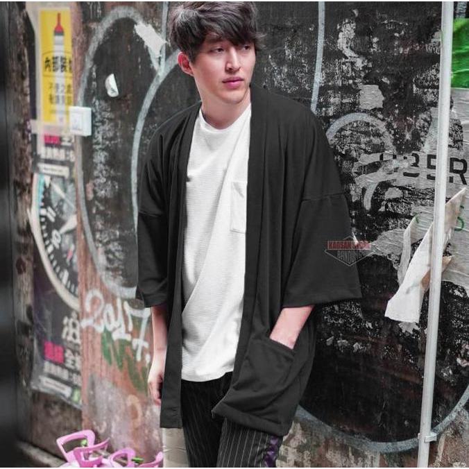 Outer Outwear Kimono Cardigan Kardigan Blajer Blazer Jas Haori Jepang Korea Cowok Cewek Cewe Cowo  L