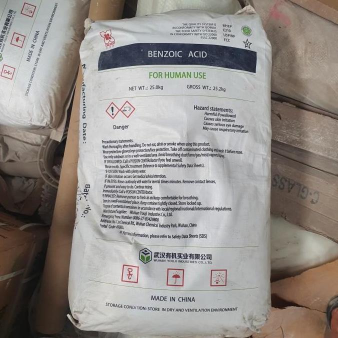 Asam Benzoat / Benzoic Acid Cina Food Grade - 25 kg