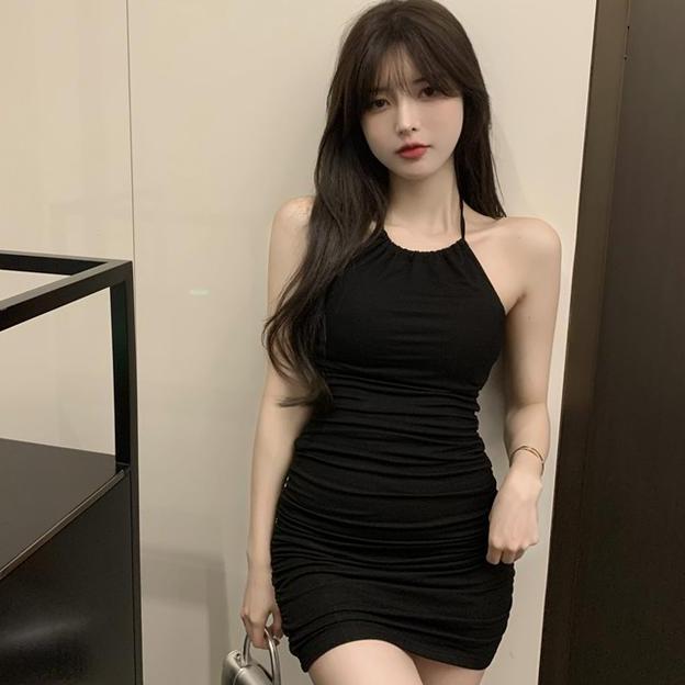 Hot Product Dress Seksi Hitam Putih Dress Wanita Sexy / French Premium Nightdress
