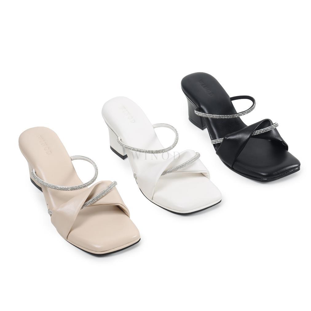 OFFICIAL WINOD ERICA SANDAL WANITA HEELS / HAK 5 CM HITAM