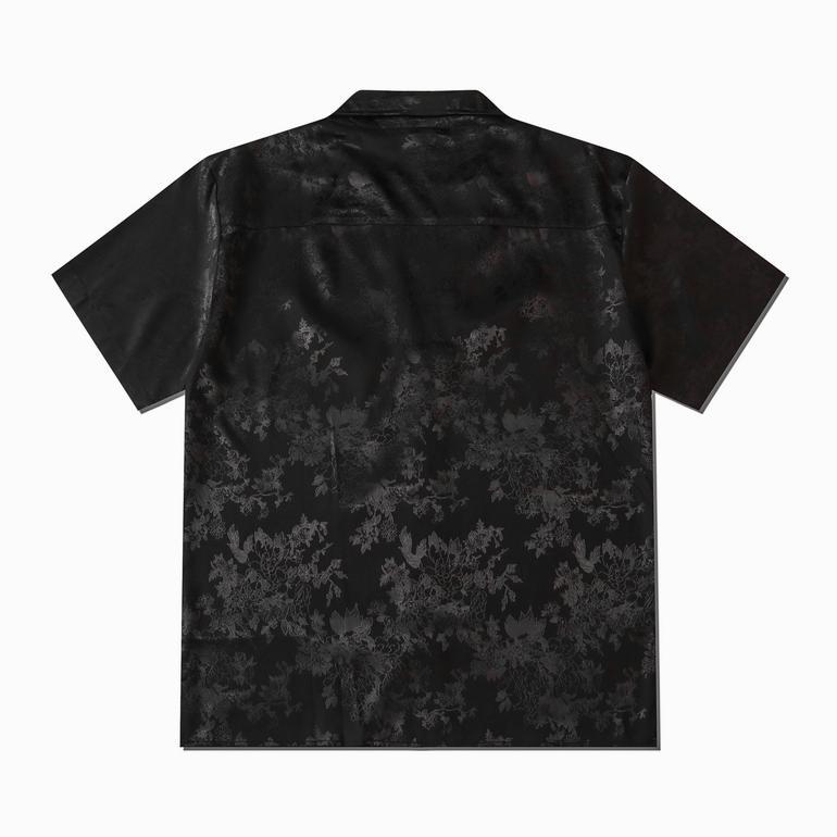 OFFICIAL Dark Icon Kemeja Hitam Satin Pria Lengan Pendek Vintage Kemeja Cowok Oversize Shirt Men Put
