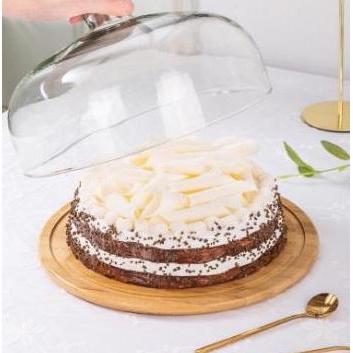Sale Tempat Kue Kayu Tutup Kaca / Wooden Cake Stand /Cake Tray Wooden Glass