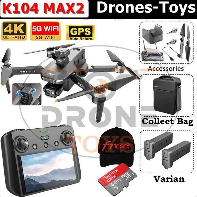 KF104 Max 2 6KM Drone GPS 3-Axis Gimbal 4K Camera With Screen Display Remote VS Drone KF100 MAX orig