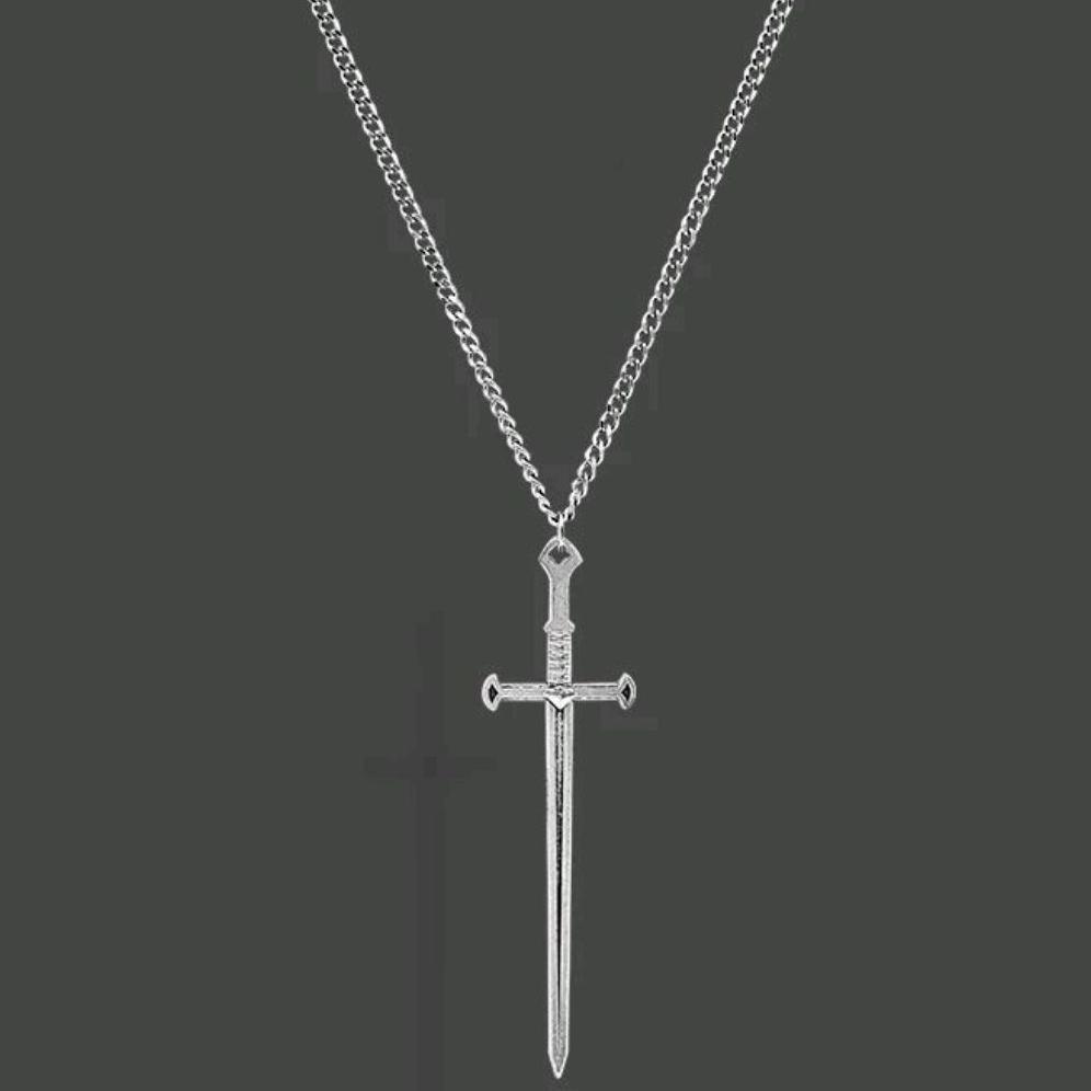 HEMAT Kalung Titanium Pria Wanita Liontin Pedang Anti Karat