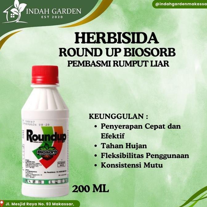 Pestisida Herbisida Pembasmi Rumput Roundup 486 SL 200 ml