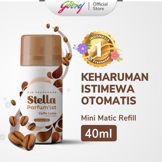 Stella Mini Matic Refill Caffe Latte 40ml - Isi Ulang Pengharum Otomatis Aroma Kopi Segar & Hangat