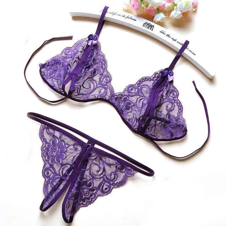 ORIGINAL Set Bra Cd Lingerie Cosplay Transparan Bikini Gstring Sexy Open Thong Ukuran Kecil Besar Bi