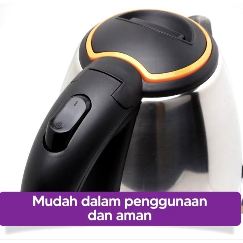 TERBARU Teko Listrik Air Minum Teko Electric Kapasitas 2L Stainless Steel Pemanas Air Kettle Besar