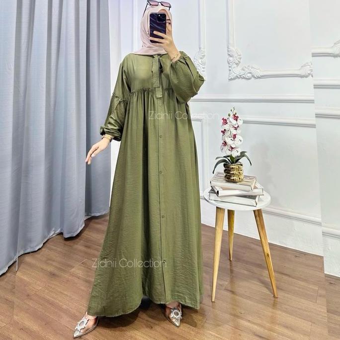 PR0M0 ALMIRA Dress Polo Linen Premium Polos Gamis Kancing Nyaman G00D QU4LITY