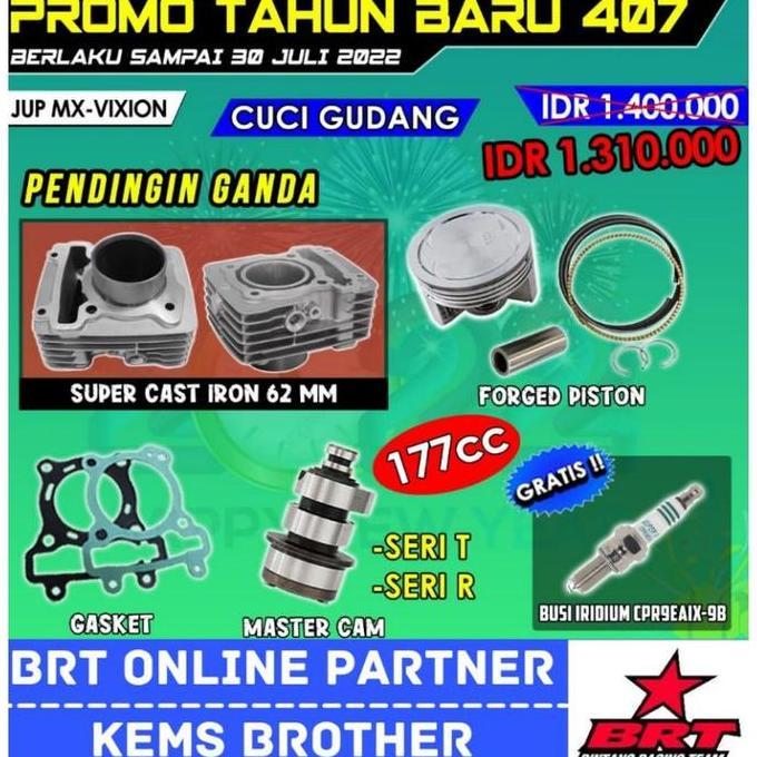 ZISIMAHE BLOK BRT MX VIXION XABRE CASTING IRON DOUBLE COOLER PLUS NOKEN AS BRT FREE BUSI RACING BRT 