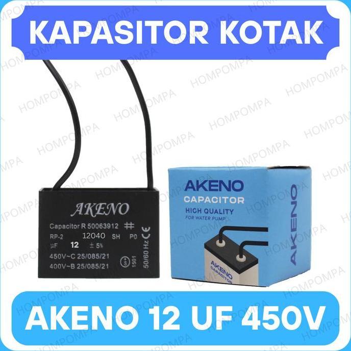 WAKEDEWE KAPASITOR KOTAK 12 UF 450 VOLT AKENO - CAPACITOR PETAK 12UF 450V