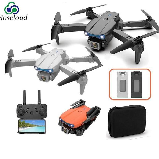 Roscloud Drone RC E99, kamera kendali jarak jauh 4k piksel, mainan terbang kendali jarak jauh Wifi d