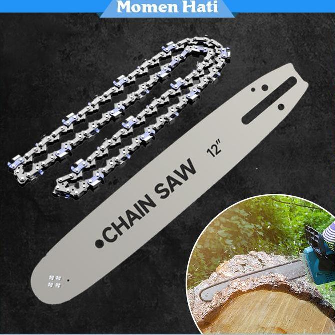 SASGIVER Guide Bar Chainsaw Rantai Potong Chainsaw 12 Inch Rantai Gergaji Mesin Bahan Paduan