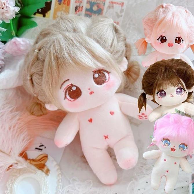 pratamashopsembilan - cute hair doll/cotton doll/skeleton cotton doll 2cm/non attribute naked doll