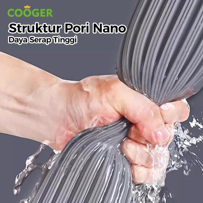 Cleanliness- Cooger Sponge Mop Alat Pel Busa Peras Lipat Otomatis Pel Spons Pva 33Cm 3S Cepat Lunak 