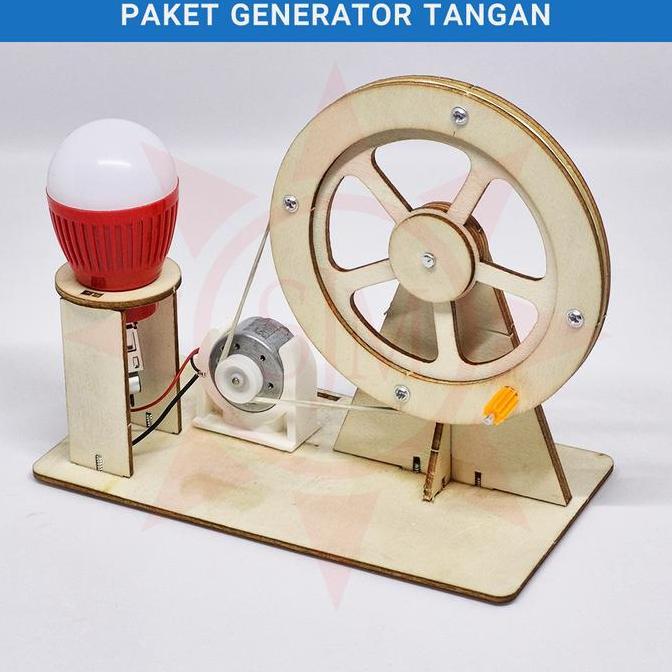 Paket Generator / Pembangkit Listrik Tangan / Engkol Diy / Prakarya
