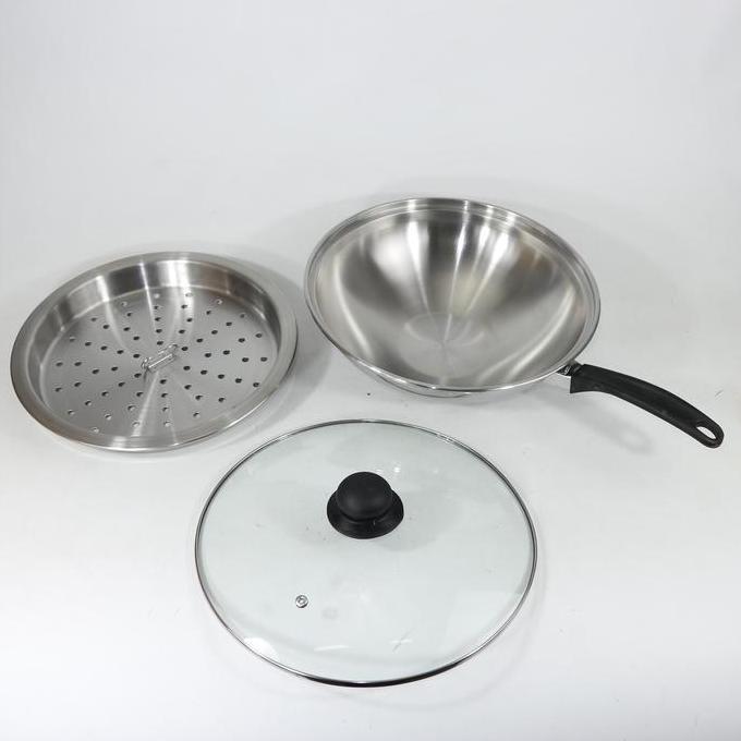 ROYAL LIFE STAINLESS WOK STEAMER 28 / PENGGORENGAN + KUKUSAN