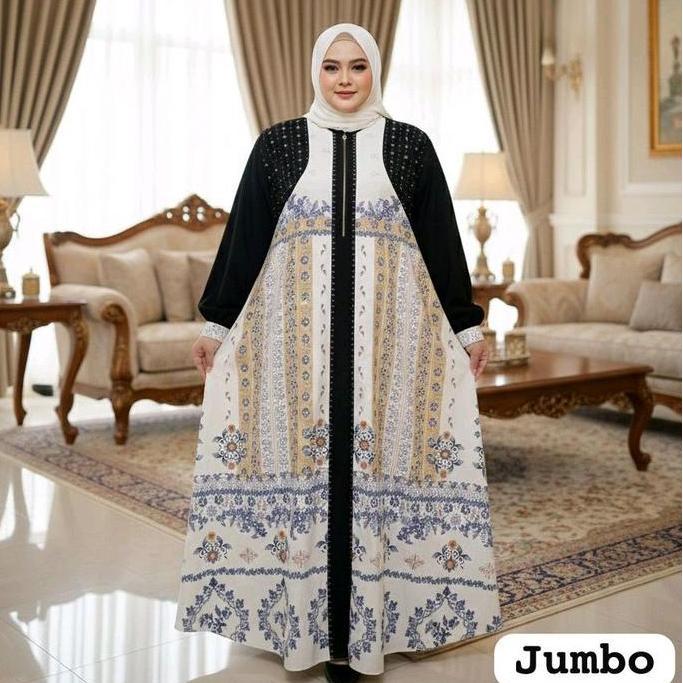 Gamis Abaya Alena Printing Jumbo Seri 8